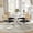 Square Table + Black Chairs, variant on 36" Round Dining Table Set for 4, Silver Stainless Steel Cross Legs, 4 Rattan Velvet Upholstered Chairs, Modern Kitchen for Breakfast Nook