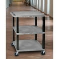 thumbnail image 4 of Luxor 18" x 24" x 34" Tuffy Three Shelf Flat Utility Cart - Gray With Black Legs, 4 of 4