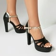 thumbnail image 3 of Mepaouo High Heels for Women Chunky Block T Strap Platform Shoes Sexy Open Toe Dressy Pumps Sandals, 3 of 7