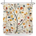 thumbnail image 6 of Tchckioa 72x78 Inch Waterproof Shower Curtain,Privacy Protection Hooks Bath Curtain for Bathtub(Colorful Leaves), 6 of 6