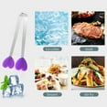 thumbnail image 4 of JASKFLY Purple Mini Tongs - Stainless Steel Silicone Kitchen Serving Utensils for Charcuterie Boards & Precision Plating Tasks, 4 of 6