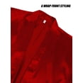 thumbnail image 6 of Deago Women's Satin Silky Robe Valentines Lingerie for Women Kimono Bathrobe Short Ruffle Belted Robes Bride Bridesmaids Sleepwear Dressing Gown (Red, S), 6 of 9