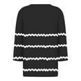 thumbnail image 5 of CLOISE Womens Tees Plus Size Fall Cute Striped Tees V-Neck 3/4 Sleeve Tops Oversized Basic Shirts Flowy Clothes Black 4XL, 5 of 5