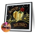 thumbnail image 1 of Cuadros Decorativos Kit de pintura de diamante 5Dnota musicaltaladro redondo completomanualidades DIY (NH1846) Ehuebsd embutido en tela, 1 of 1