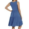 thumbnail image 2 of Women's Summer Maternity Dress Sleeveless Ruffle Tank Dress with Pockets, 2 of 6
