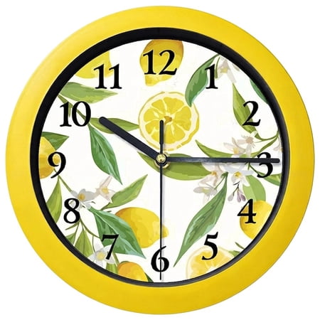 Wiywef Creative Lemon Wall Clock Silent Fruit Design Kitchen Clock Decor