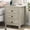 Gray, variant on Nightstand set of 2, Farmhouse End Table with Charging Station, 3 Drawers Storage for Bedroom