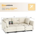 thumbnail image 2 of Techmilly Sectional Chenille Sofa, 6 Seats Modular Convertible Couch with Storage, Charging Station for Living Room, Beige, 2 of 8