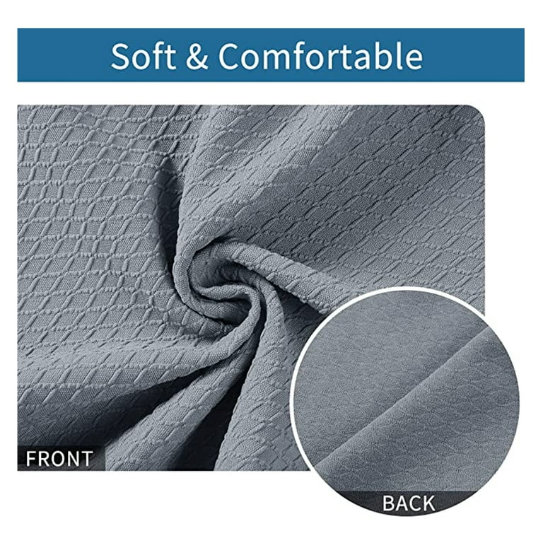 Ideaworks Stretchable Chair Seat Covers Fit Oblong Square Round Shaped Set of 2 Gray