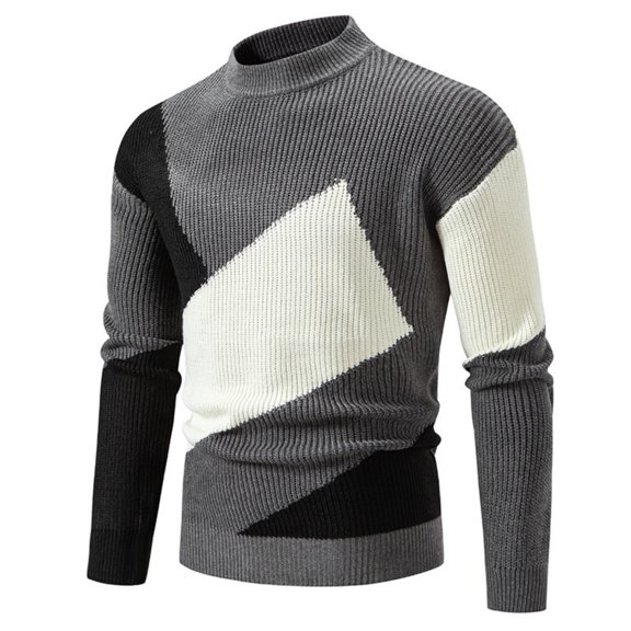 Men's Sweater Coat Crewneck Loose Fit Casual Knit Top Solid Color Comfortable Warm Winter Outwear