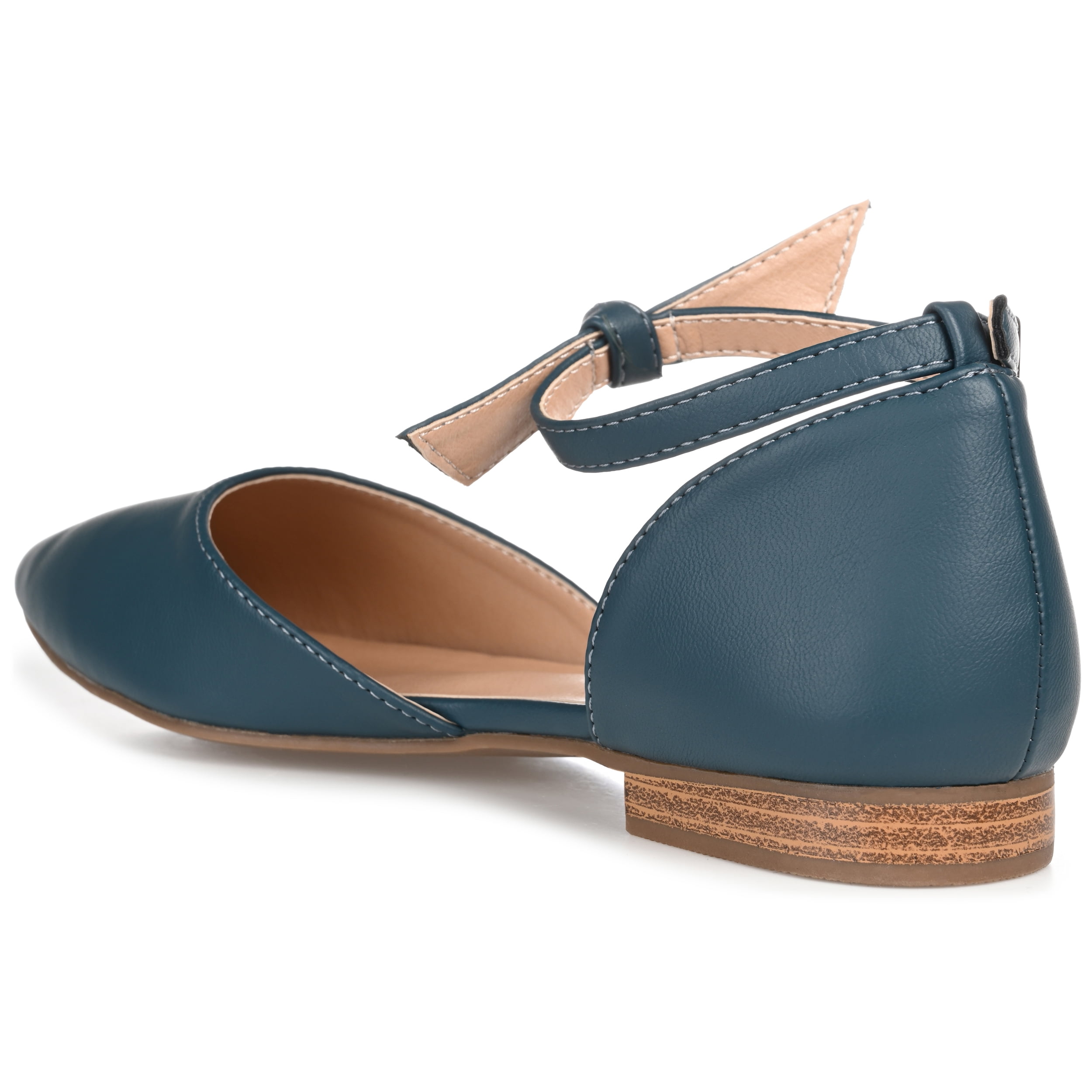 Journee Womens Vielo Ballet Almond Toe Buckle Flats, Widths Available
