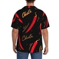thumbnail image 3 of Gukieu Hot Chili Print Men's Short-sleeved Shirts, Button-down Pocket Shirts, T-shirts, Beach Vacation Travel Summer Clothing-4X-Large, 3 of 5