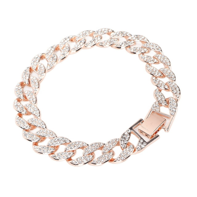 Cadena de Eslabones Cubanos de 10 Pulgadas Tobillera con Incrustaciones de Diamantes Pulsera de Hip Hop Pulsera de Hip Hop de Ladrillo de Retención de Color de Moda Joyería ANGGREK Otros