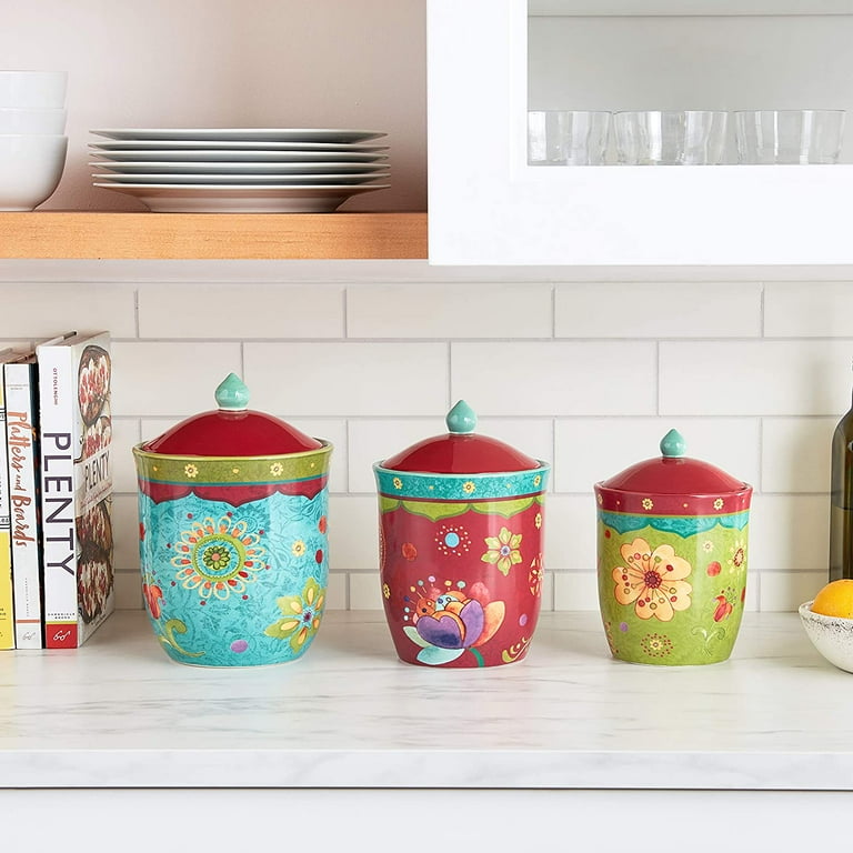 certified international 22455 3 piece tunisian sunset canister set multicolor Walmart