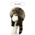 thumbnail image 6 of Naierhg Ladies Winter Hat Soft Thick Faux Fur Decor Heat Retention Cossack Style Windproof Anti-slip Elastic Flat Top No Brim Washable Outdoor Cap, 6 of 8