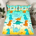 thumbnail image 2 of Homewish Kawaii Dinosaur 3pcs Twin Sheet Sets for Children Teens Girls,Cute Animal Twin Fitted Sheet,Cartoon Rainbow Breathable Flat Sheet,Super Cozy Room Decor, 2 of 7