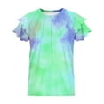 thumbnail image 5 of Summer Savings! THDHVS Girls Summer T-shirts,Summer Casual Tops for Kids,Girls Casual Tie Short-Sleeve T-Shirt Cute Print Summer Blouse for Girls Front Tunic Tee Tops Green 7-8 Years, 5 of 6