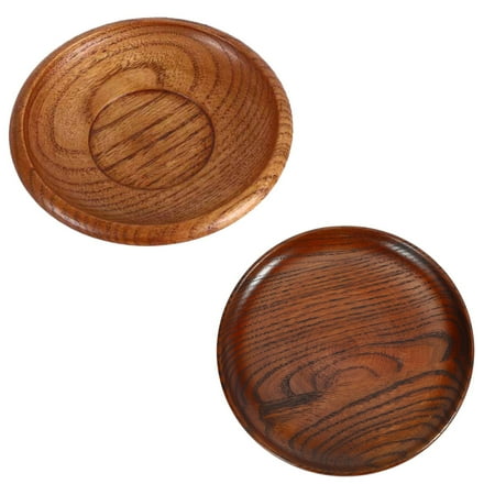 

Tableware Smooth Wooden Bread dish seasoning Plate Round