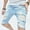 Black, variant on Leesechin Mens Denim Shorts Zipper Elastic Slim Mens Shorts Jean Shorts Play Wrap Ripped Mid-length Pants