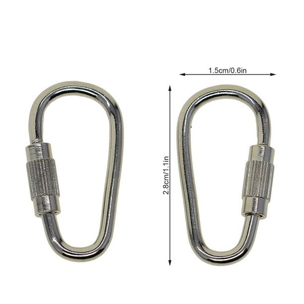Pack of 24 D Ring Locking Carabiner Keychain Mini Hooks Spring Lock  Climbing Carabiners Clips Holder Gifts for Traveling Mixed Color 