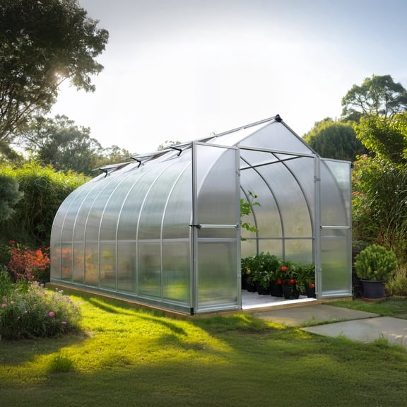 Palram - Canopia Bella - Multiple Sizes - Silver - Walk-In Hobby Greenhouse
