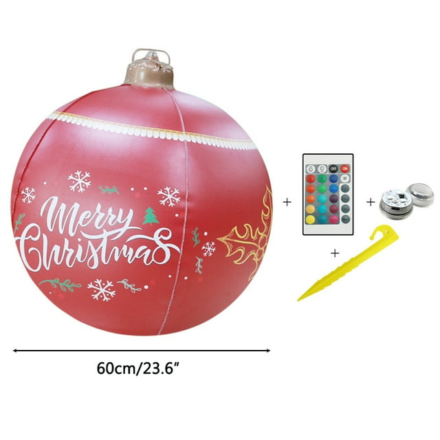 Bola decorada navideña para patio, decoraciones navideñas inflables de PVC iluminadas para exteriores, bola navideña iluminada, rendimiento de alta gama Jadeshay A