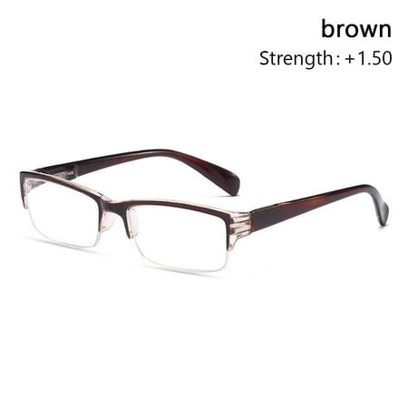 +1.00~+4.00 Vision Care Spring Hinge Portable Presbyopia Eyewear Eyeglasses Diamond-cut Reading Glasses BROWN STRENGTH +1.50