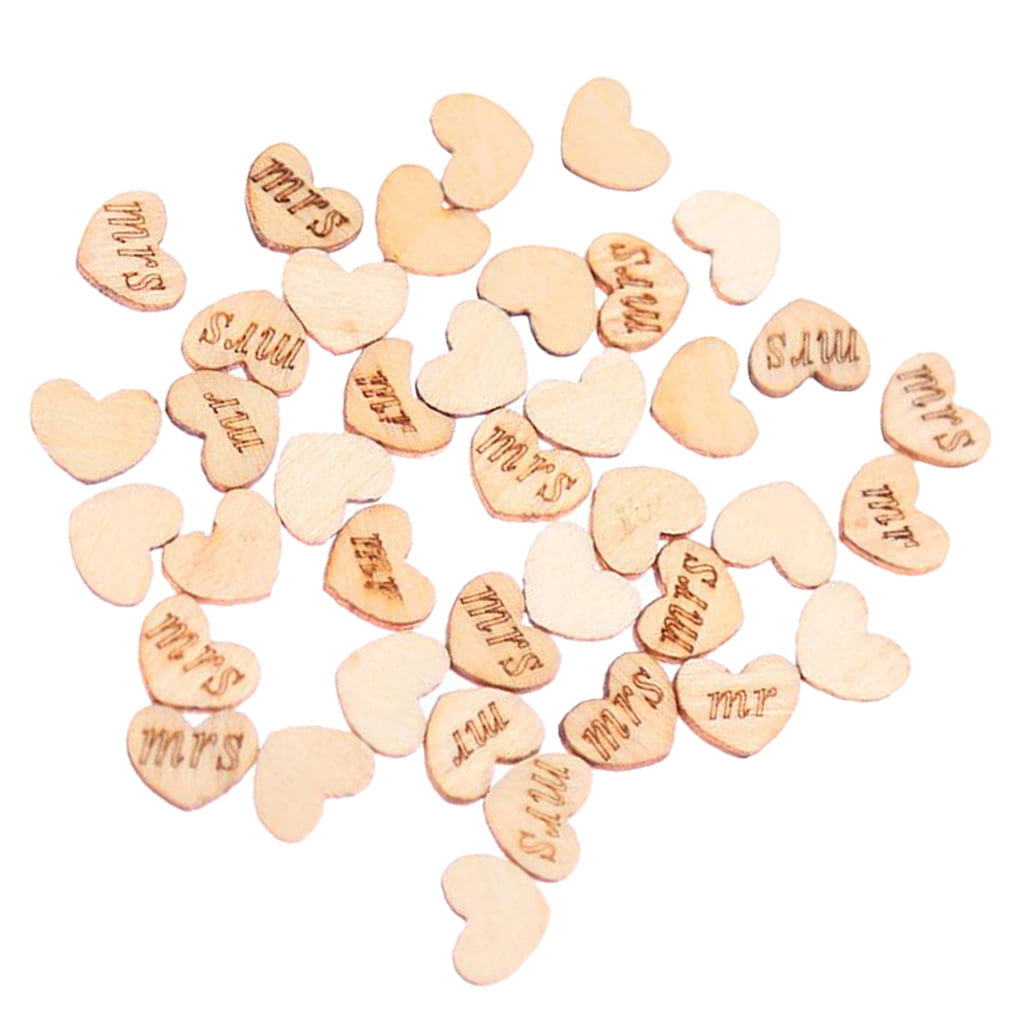 Details about   100pcs Rustic Wooden Love Heart Wedding Table Scatter Decoration Crafts3cJ 