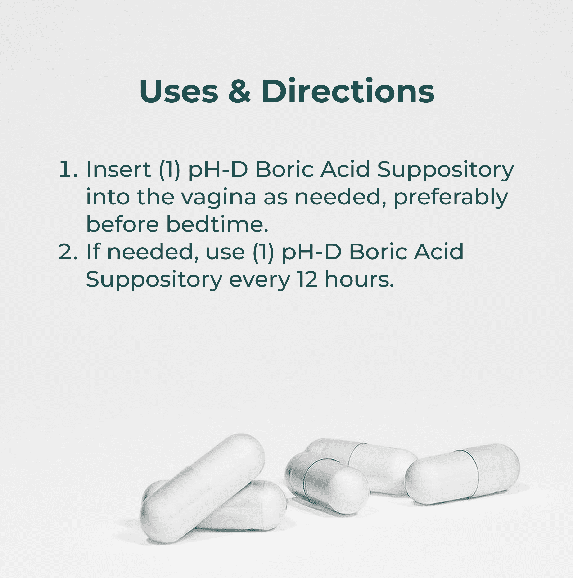 pH-D Feminine Health Boric Acid Vaginal Suppositories for Women's Health, 24 Count