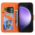 thumbnail image 6 of Decase Wallet Case for Galaxy S23 FE,Cute Cartoon Animal Folio Flip Cover with Card Cash Slots Stand Shockproof Scratch-resistant PU Leather Shell for Samsung Galaxy S23 FE,Orange, 6 of 10