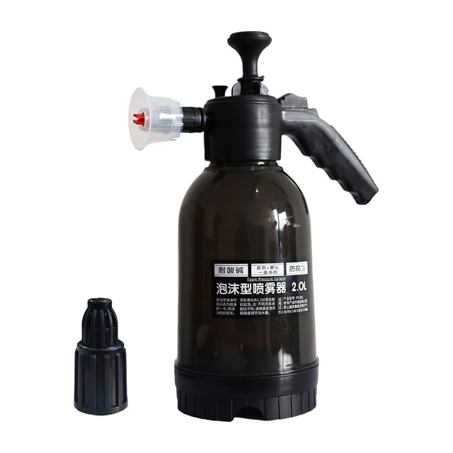 Likrtyny Rociador para Lavado Autos 2L Bomba Manual Rociador Regadera (boquilla Doble Blanca)