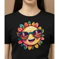 thumbnail image 1 of Sunny Vibes Only T-Shirt: Smiling Sun with Sunglasses - White - L, 1 of 2