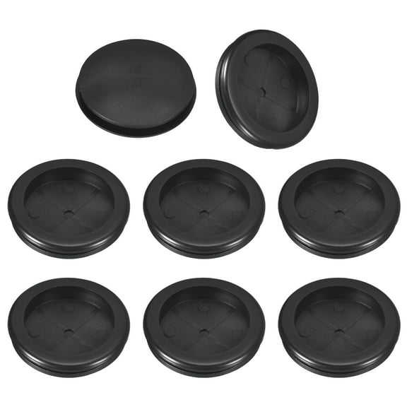 Uxcell 8Pack Rubber Grommets 2-1/8" (55mm) Drill Hole, 2" (48mm) ID Single Sided Hole Plugs Ring Gasket, Black