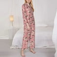 thumbnail image 3 of Goofa Rose Flowers Printed Women’s 2 Piece Pajama Set Super,Pajamas Women's Long Sleeve Sleepwear Soft Button Down Loungewear Pjs Lounge Set Nightwear-, 3 of 8