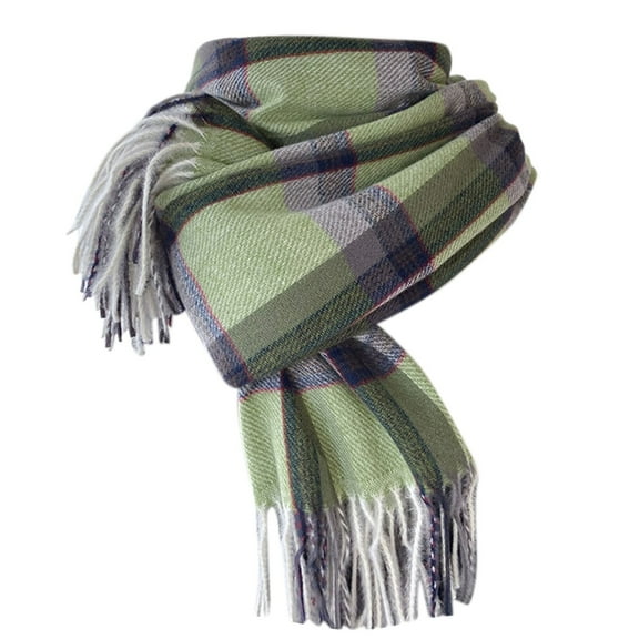 Winter Scarf for Women Plaid Shawl Warm Flow Suger Scarf Check Tartan Warm Soft Shawls Wraps Fall Green One Size