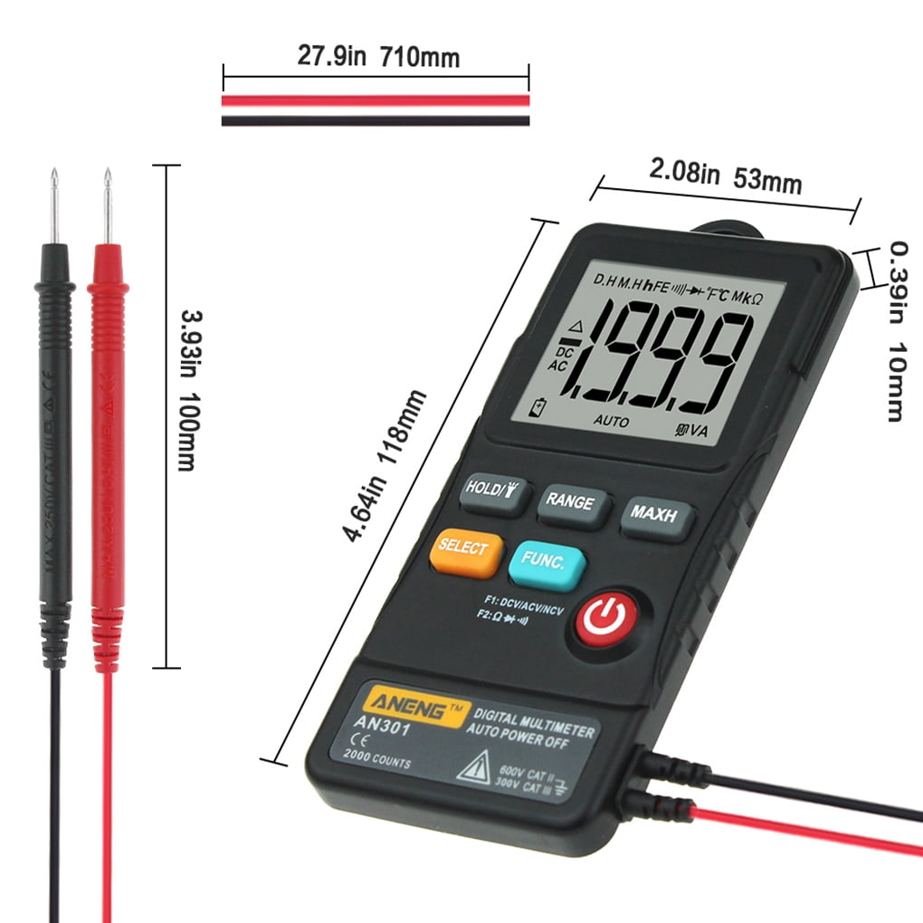 Pressure & Vacuum Precision Measurement AN301 Mini Digital Multimeter