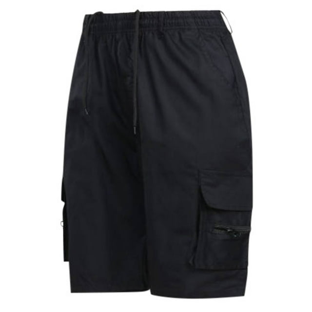 Shorts Décontractés pour Hommes Randonnée Extensible Léger Camping avec 6 Poches Shorts Décontractés Course Homme Noir m