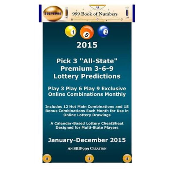 Pre-Owned Pick 3 All State Premium 3-6-9 Lottery Predictions 2015 : Play 3 Play 6 Play 9 Online Combinations Monthly