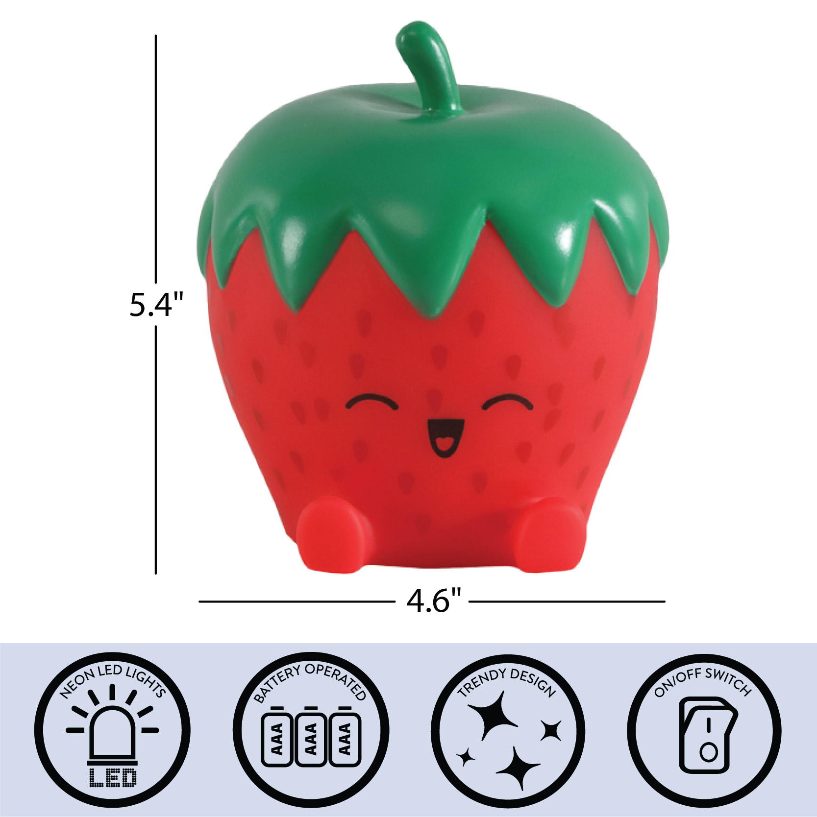 Urban Shop 5 H x 4.5 W Strawberry LED Mood Light - Portable Whimsy