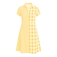 thumbnail image 6 of XUNKUSGA Summer Dresses Fashion Striped & Plaid Color Block Button Down Shirt Dresses for Women Comfortable Casual Short Sleeve A Line Midi Dress,Yellow,2XL, 6 of 6