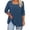 Navy, variant on RYRJJ Plus Size Tops for Women 3/4 Rolled Sleeve Tunics Pleated Front Square Neck T-Shirts Dressy Casual Loose Fit Blouses