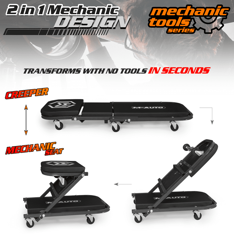 40 Mechanics Creeper With Swivel Castors Low Profile Car Crawler Trol