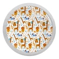 thumbnail image 1 of 4PCS Round Lion Tiger Giraffe Cabinet Fluorescence Knob Glowing in the Dark Furniture Drawer Pulls Handle with Screws, 1 of 5