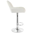 thumbnail image 4 of Elama 2 Piece Adjustable Velvet Bar Stools in White with Chrome Base, 4 of 9