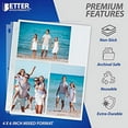 thumbnail image 5 of Photo Album Refill Sheets, 4 x 6 Inch Mixed Format, Heavyweight, Diamond Clear 3 Ring Photo Binder Page Refills, by Better Office Products, 300 Total Photos (50 Pack), 5 of 6