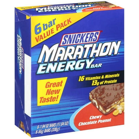 Snickers Chewy Chocolate Peanut Marathon Energy Bar, 11.64 oz