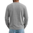 thumbnail image 5 of Dwellite Mens Sweater Long Sleeve Corduroy Henley Sweaters Quarter Button Business Casual Tops for Fall Winter Light Gray S, 5 of 6