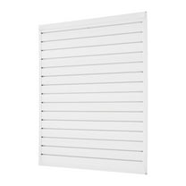 White 4x4 ft Slat Wall Panel - Durable PVC Garage Storage, Modular Slatwall Design
