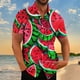 thumbnail image 2 of Camisas de Manga Larga para Hombres Impresión Botón Cuello de Vuelta Blusa Casual, Hombre de Manga Corta Botón Abajo Camisas, 2 of 4
