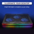 thumbnail image 3 of Refroidisseur d'Ordinateur Portable, Éclairage RGB, Support d'Ordinateur Portable de Jeu, Ventilateur USB, Stable et Robuste, 3 of 4